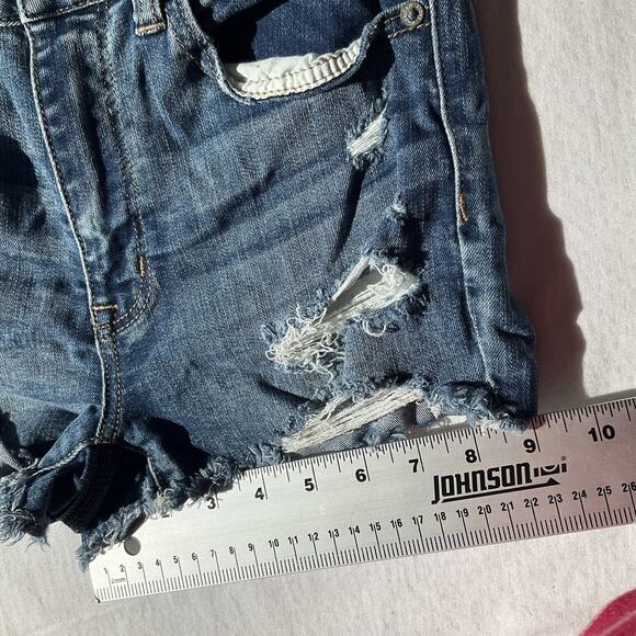 American Eagle Women Shorts 6 Blue Denim Cutoff Next Level Stretch 2” Inseam - Picture 5 of 10